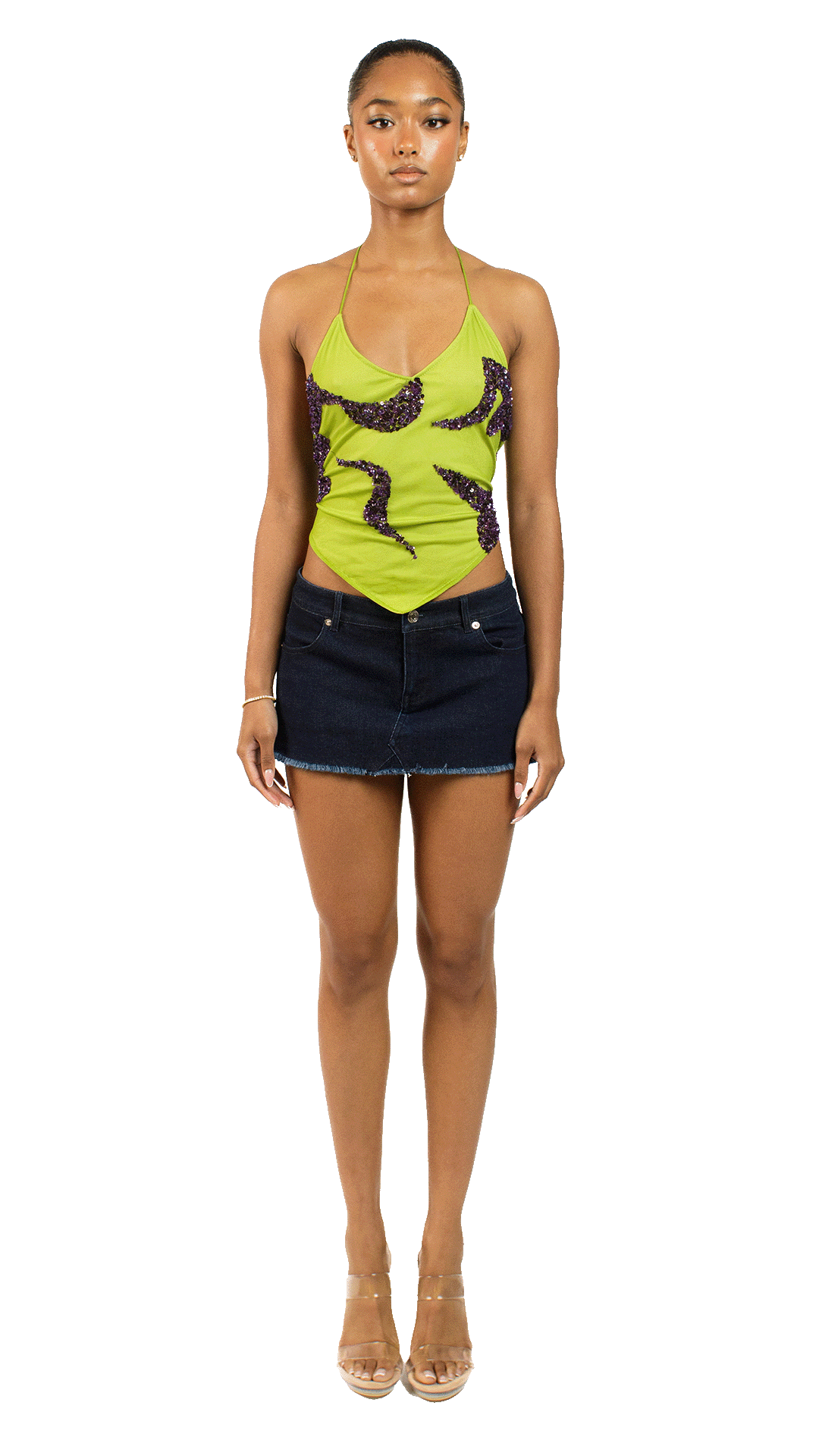 Third image for Kiwi Green Kiki Top